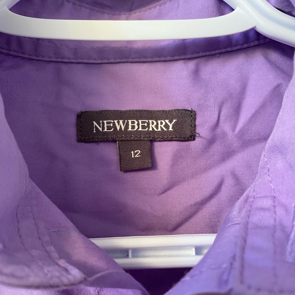 Newberry Boys Purple Button Down Dress Shirt Size 12 - Picture 3 of 3